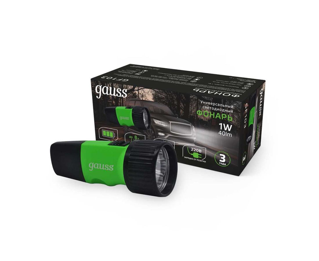 ლედ ფანარი დასატენი GFL103 1W - gauss — ტექნიკური განათება